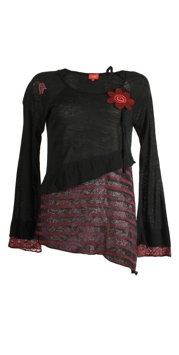 Coline USA: Burgandy Wine Flower Sweater SOLD OUT