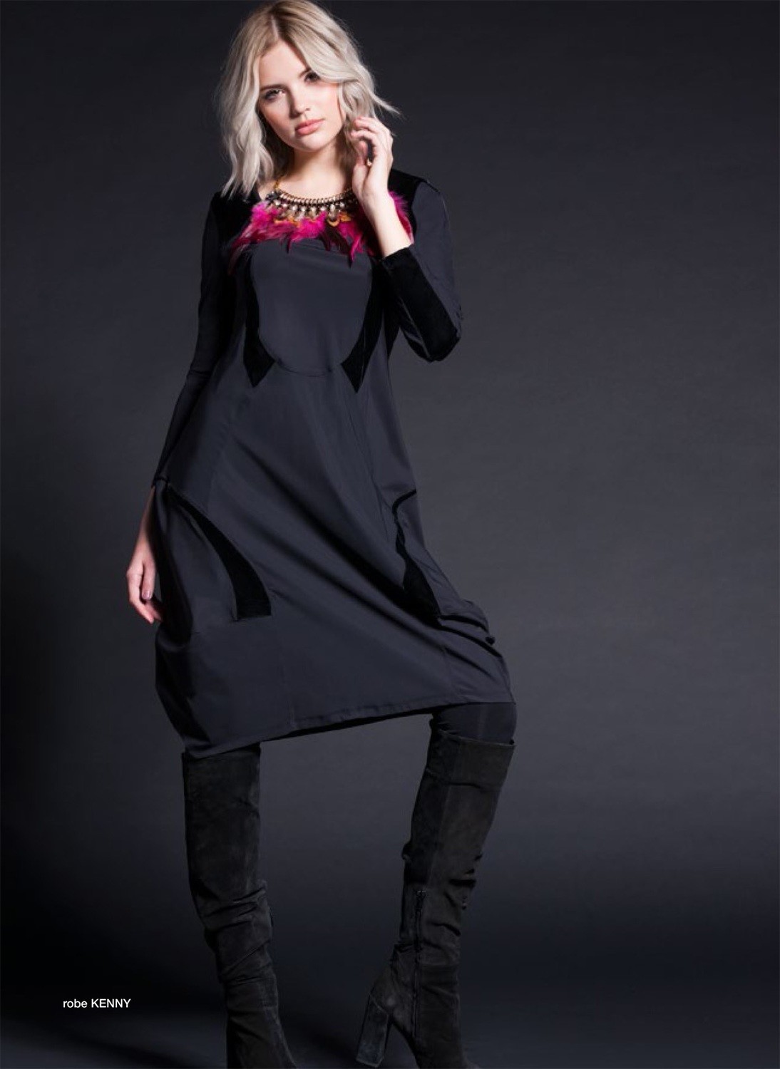 Maloka: Glossy Goddess &amp; Velvet Inserts Dress SOLD OUT