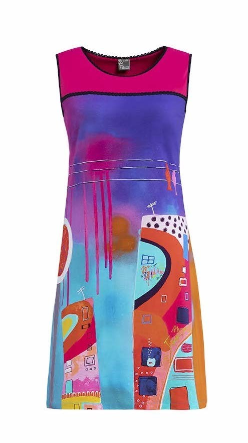 Simply Art Dolcezza: Fuschia Paint Spill Flared Sundress SOLD OUT