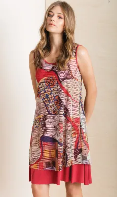 Maloka: Puzzle Pieces Abstract Art Midi Dress (2 Left!)