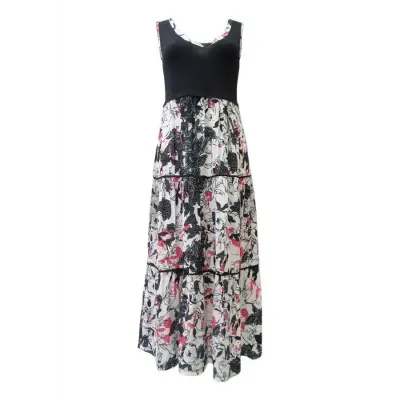 Maloka: Hot Pink Fantasy Colorblock Maxi Dress (1 Left!)