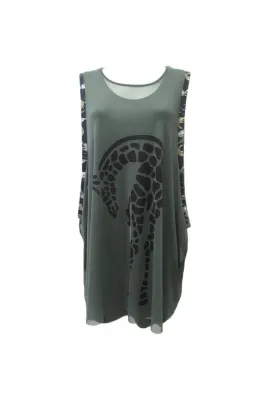 Maloka: Very Sexy Olive Martini Imprints Babydoll Dress/Tunic (1 Left!)