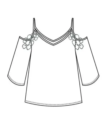 Maloka: Soft Petals Asymmetrical Cold Shoulder Tunic (More Colors, Few Left!)