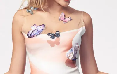 IPNG: Stunning Butterfly Mesh Decolletage Mini Dress/Tunic (Ships Immed, 1 Left!)