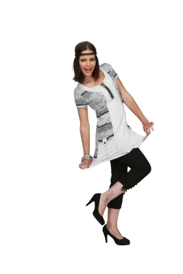 S'Quise Paris: Cupcake Arabesque Print Peek-A-Boo Crinkled Tunic