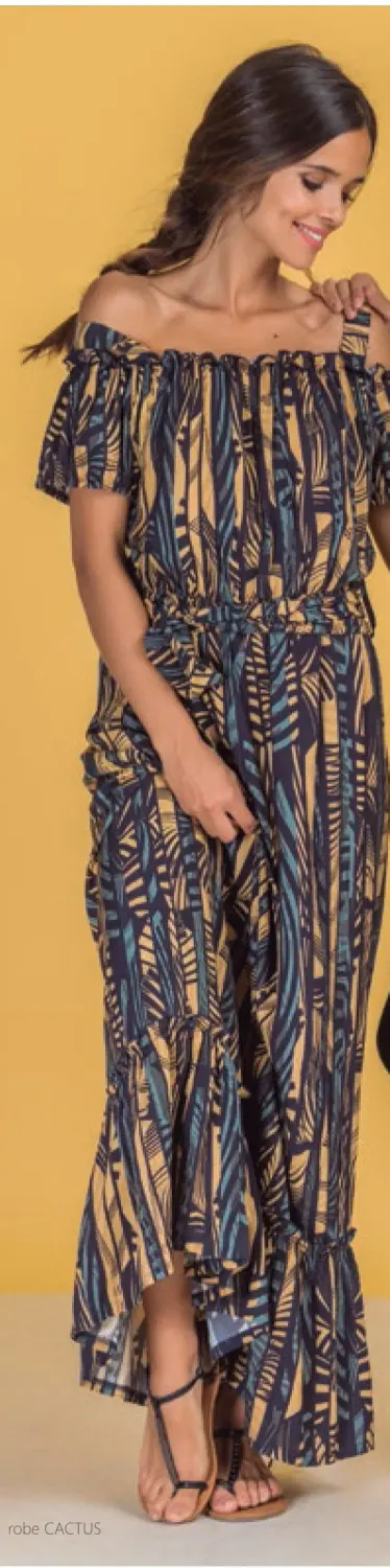 Paul Brial: Purple Cactus Cold Shoulder Ruffle Maxi Dress (2 Left!)