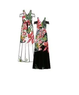 Paul Brial: Pink Puff Waist Cold Shoulder Maxi Dress