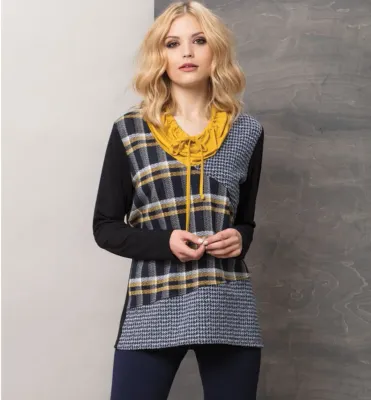Maloka: Midnight Lemon Plaid Pieced Tunic (1 Left!)