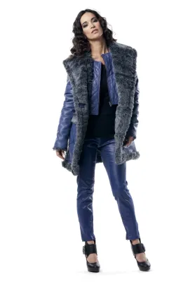 Les Fees Du Vent Couture: Crazy Sexy Genuine Leather Faux Fur Coat