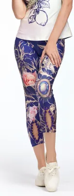 IPNG: Winter Rose Garden Peek-A-Boo Lokoometric Illusion Legging