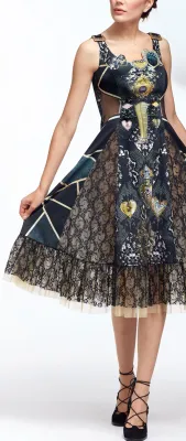 IPNG: Love Me Black Bejeweled Illusion Midi Gown