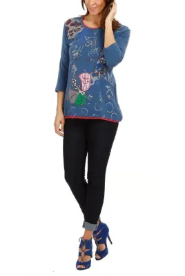 S'Quise Paris: Wildflower Patchwork &amp; Color Block  Hem Tunic