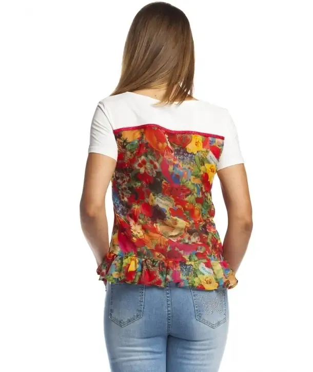 Rosalita McGee: Wild Strawberry Patch Asymmetrical Ruffle Tunic (1 Left!)