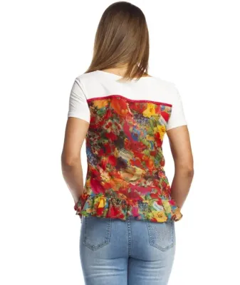 Rosalita McGee: Wild Strawberry Patch Asymmetrical Ruffle Tunic (1 Left!)