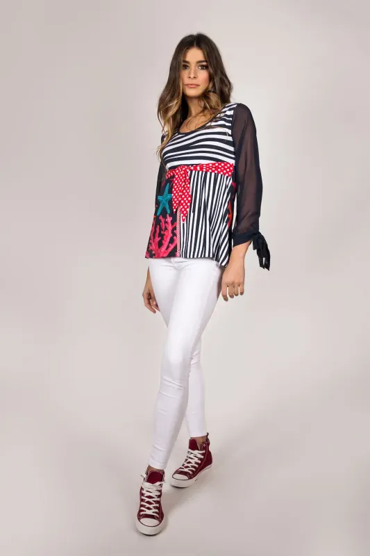 Shoklett Spain: Pink Coral Cotton Tunic Blouse Zoey