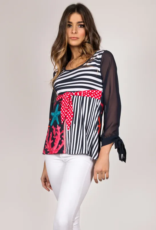 Shoklett Spain: Pink Coral Cotton Tunic Blouse Zoey