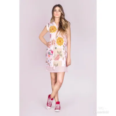 Shoklett: Pale Pink Rose Bouquet Jody Dress/Tunic