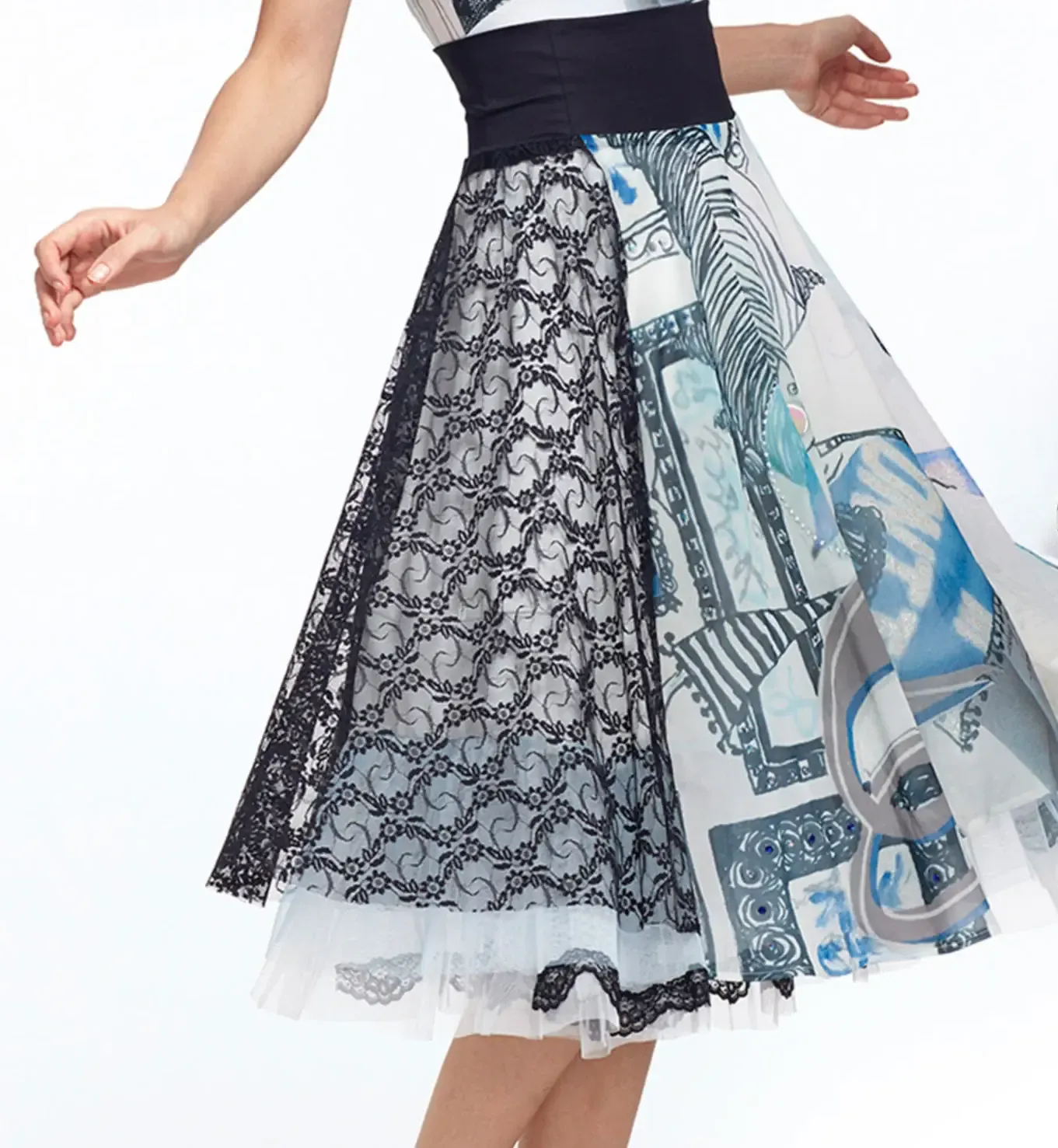 IPNG: Love Me Black Shiffon Midi Skirt