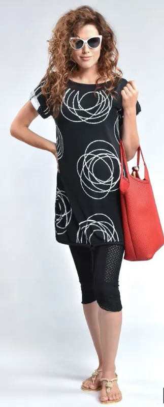 Myco Anna: Black Sand Tied Hem Eco Tunic