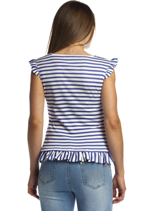 Rosalita McGee: Monet Garden Ruffled Bow Top