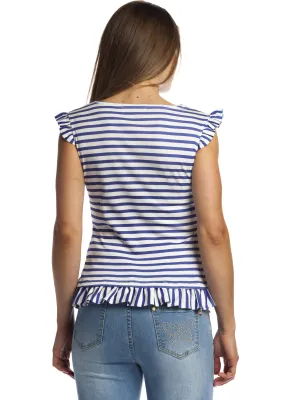 Rosalita McGee: Monet Garden Ruffled Bow Top