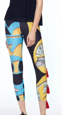 IPNG: The World At Your Paper Boat Trip Hanging Tassel Legging