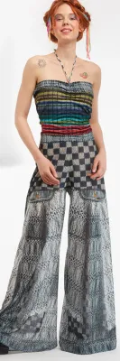 IPNG: Destructive Denim &amp; Knit Illusion Grand Familia Jumpsuit