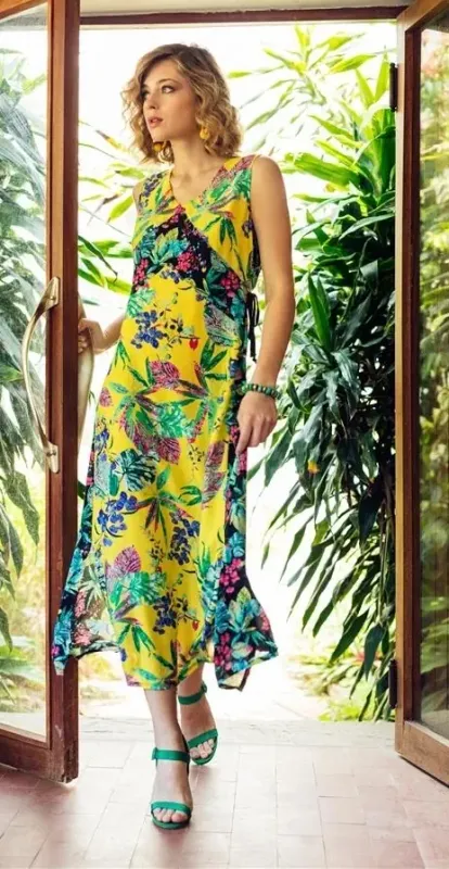 Maloka: Pink Eucalyptus Patchwork Maxi Dress