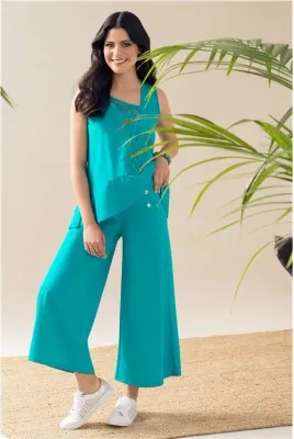 Maloka: High Waist Wide Leg Cropped Pants