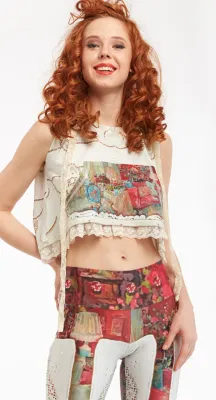 IPNG: Backwards Tuxedo Illusion Crop Hooded Top Poetic Layers