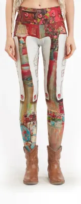 IPNG: Backwards Pink Living Room Illusion Poetic Layers Legging