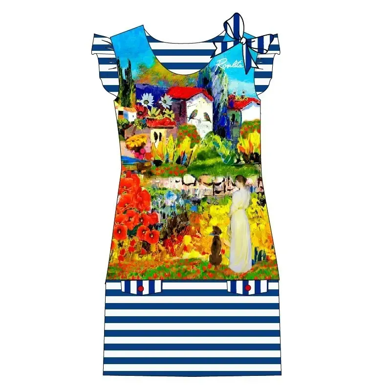 Rosalita McGee: Monet Garden Ruffled Bow Dress/Tunic (2 Left!)