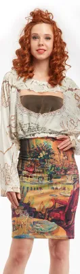 IPNG: Backwards Pink Living Room Illusion Poetic Layers Skirt