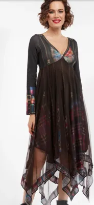 IPNG: Biker Chic Let It Snow Plaid Illusion Four Corners Dress