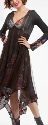 IPNG: Biker Chic Let It Snow Plaid Illusion Four Corners Dress