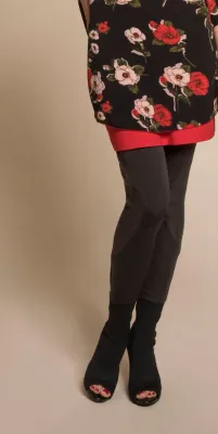 Myco Anna: Sharp Nylon Black On Black Patchwork Legging