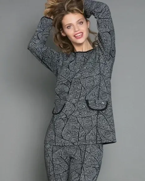 Maloka: Romantic Rainstorm Jacquard Contrast pocket Tunic