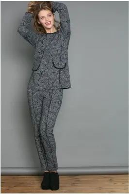 Maloka: Romantic Rainstorm Jacquard Contrast pocket Tunic