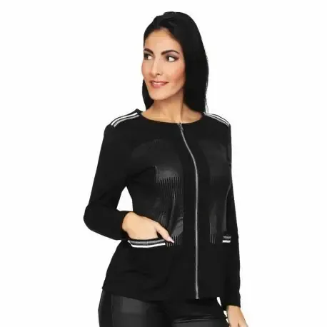 S'Quise Paris: Side Pocket Faux Leather Zip Top