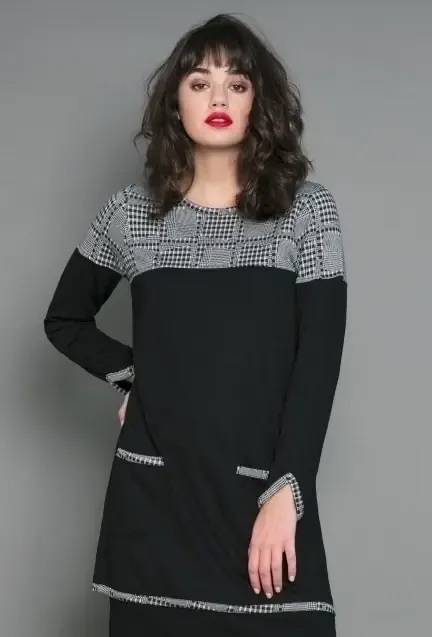 Maloka: Gingham Goddess Colorblock Pocket Tunic