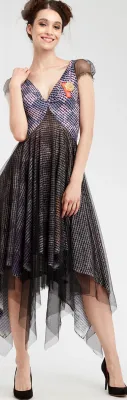 IPNG: Royal Summer Stamp Four Corners Sweetheart Midi Dress (Some Ship Immed!)