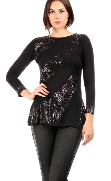 S'Quise Paris: Silver Fringed &amp; Flared Tunic