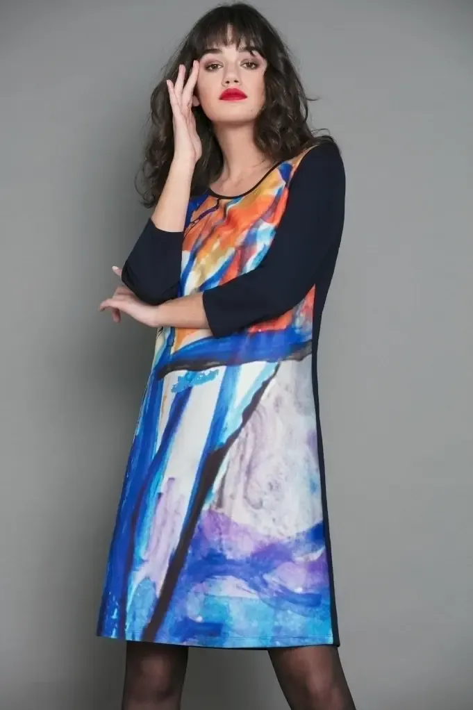 Maloka: Ice Fairytale Village Abstract Art Dress/Tunic (1 Left!)