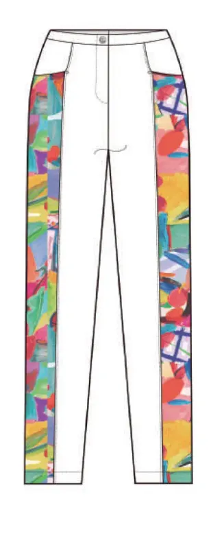 Maloka: Apples &amp; Cherries Cropped Abstract Art Linen Pants