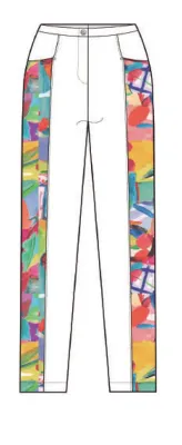 Maloka: Apples &amp; Cherries Cropped Abstract Art Linen Pants