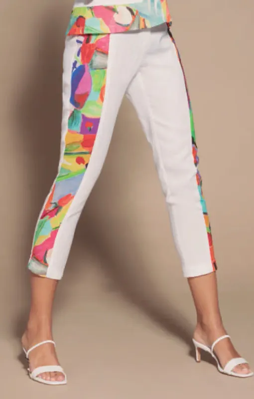 Maloka: Apples &amp; Cherries Cropped Abstract Art Linen Pants