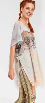 IPNG: Inna Me Diamond Illusion Long Tunic Blouse