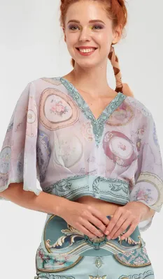 IPNG: Inna Me Royal Rose Cupboard Illusion Mini Blouse