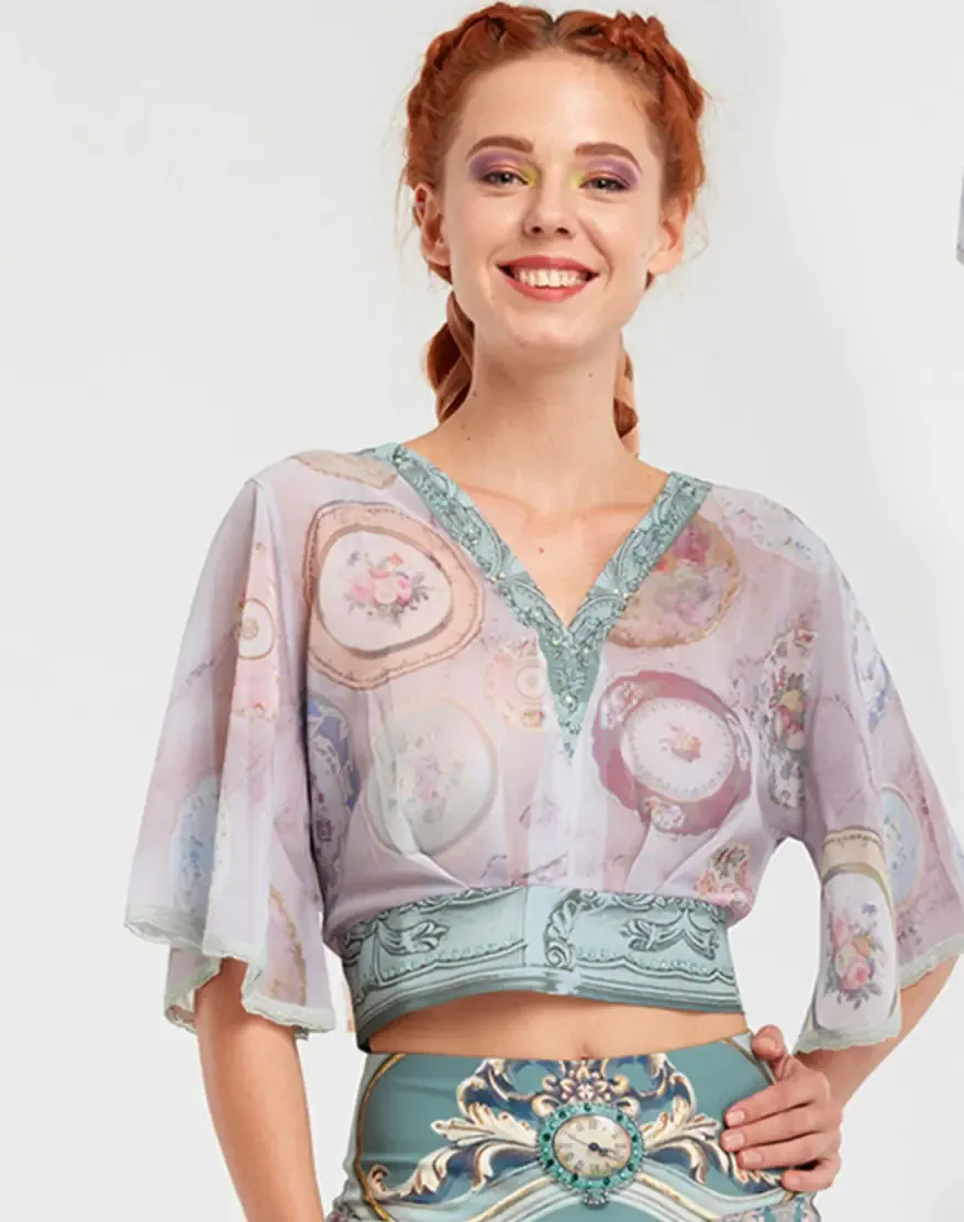 IPNG: Inna Me Royal Rose Cupboard Illusion Mini Blouse