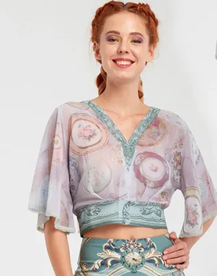 IPNG: Inna Me Royal Rose Cupboard Illusion Mini Blouse